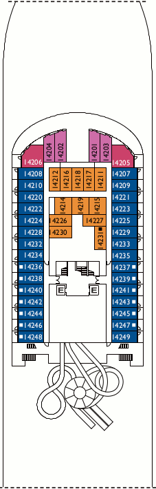 Choose your cabin on Deck Fourteen             