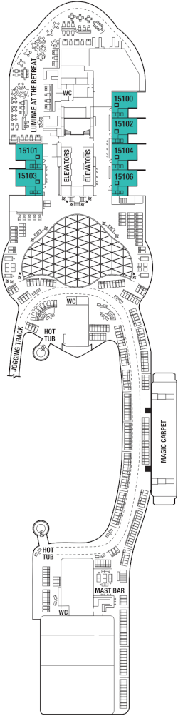 Choose your cabin on Deck 16             