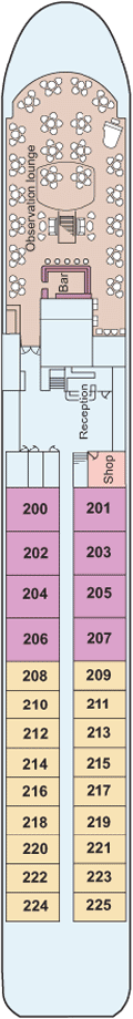 Choose your cabin on Upper Deck             