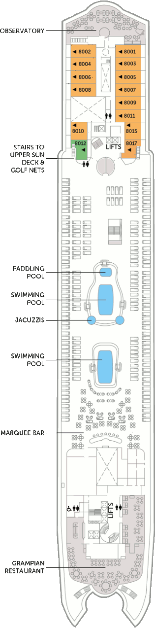 Choose your cabin on Marquee Deck             