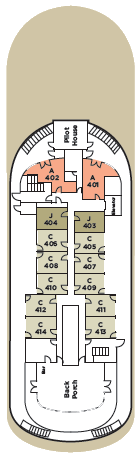 Choose your cabin on Observation Deck             